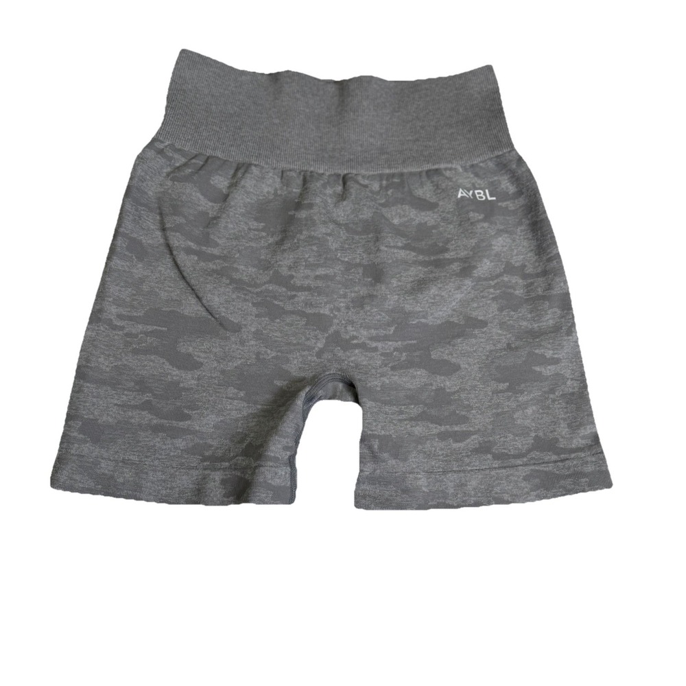 AYBL Evolve Seamless Biker Shorts In Grey Camo Size M